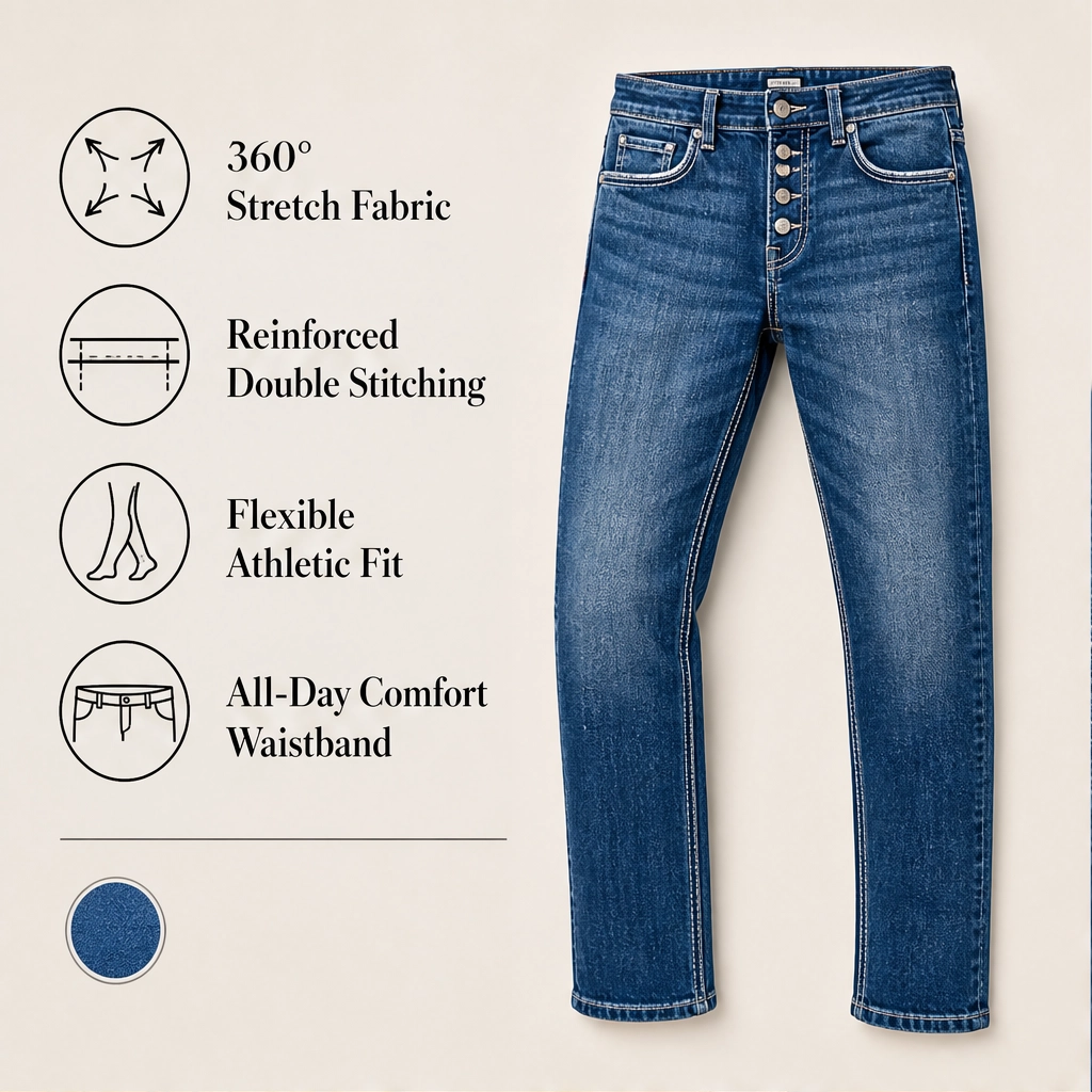 Foundry – High-Stretch Double-Stitched Men&