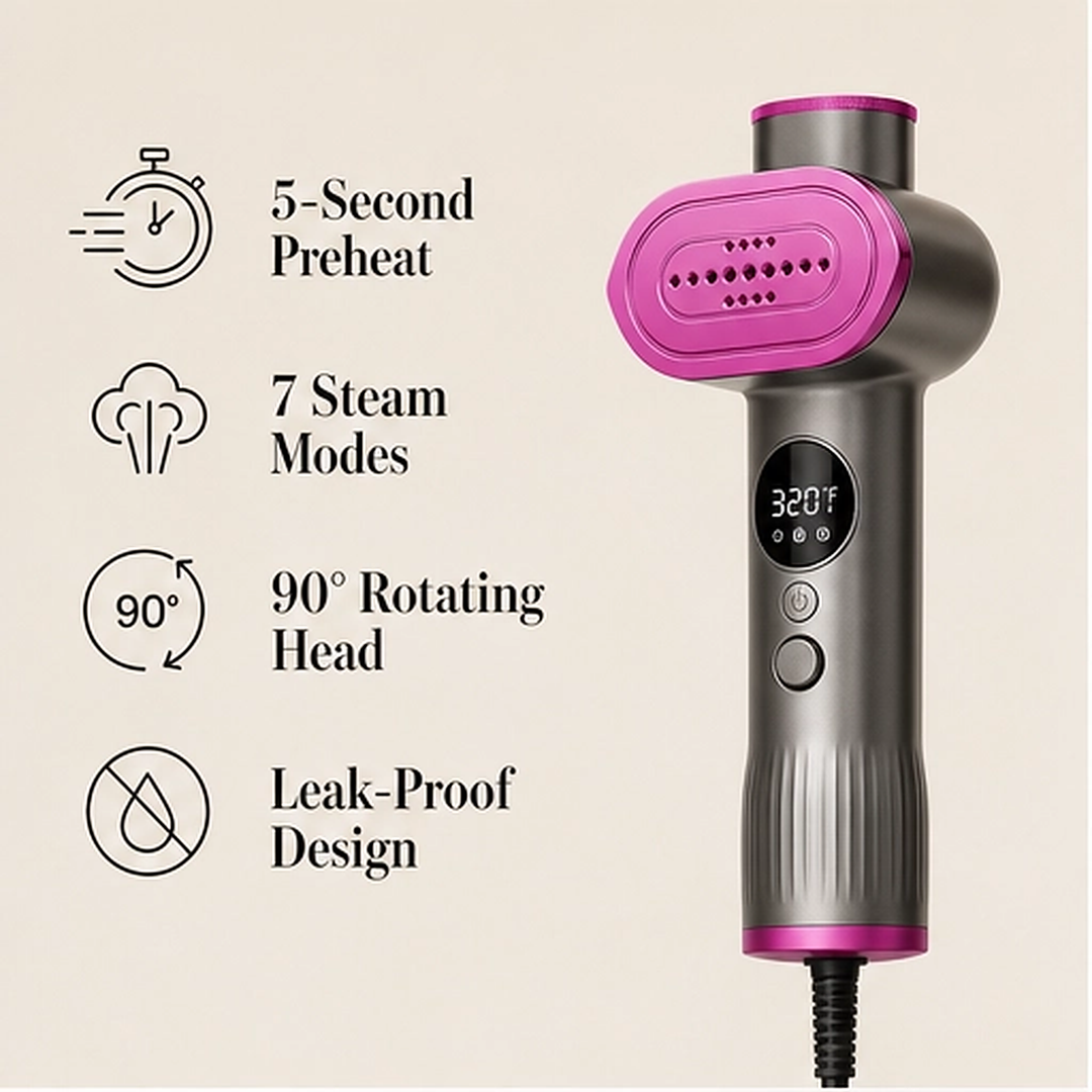 Linsten – 5-Second Heat 2-in-1 Handheld Steam Iron &amp; Garment Steamer + 50% OFF