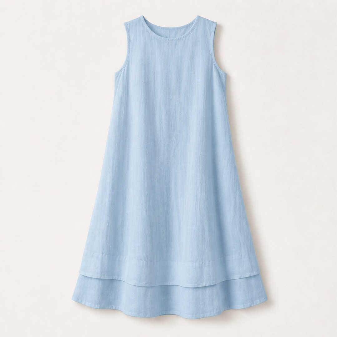 Veyla – Layered A-line Midi Dress with Hidden Pockets + 50% OFF