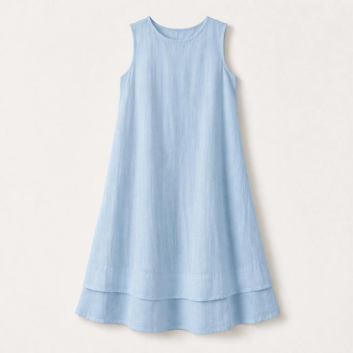 Veyla – Layered A-line Midi Dress with Hidden Pockets + 50% OFF