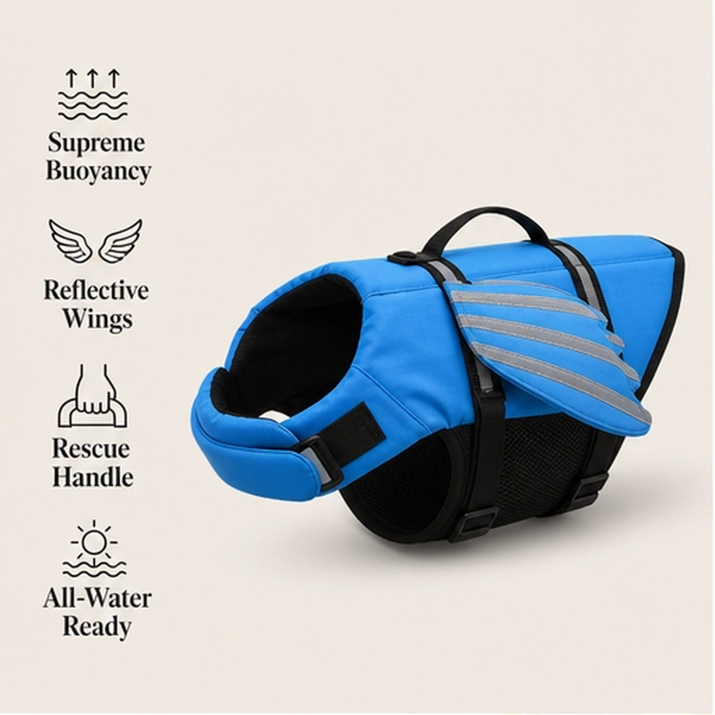 Tidewell – Reflective Angel Wing Dog Life Jacket with Rescue Handle + 50% OFF