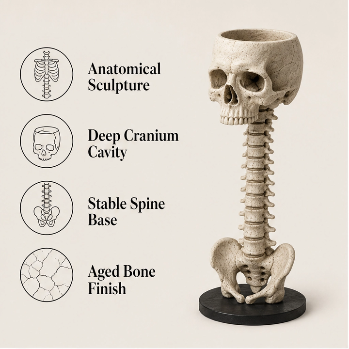 Vertebloom – Gothic Skull &amp; Spine Statement Planter for Year-Round Decor + 50% OFF
