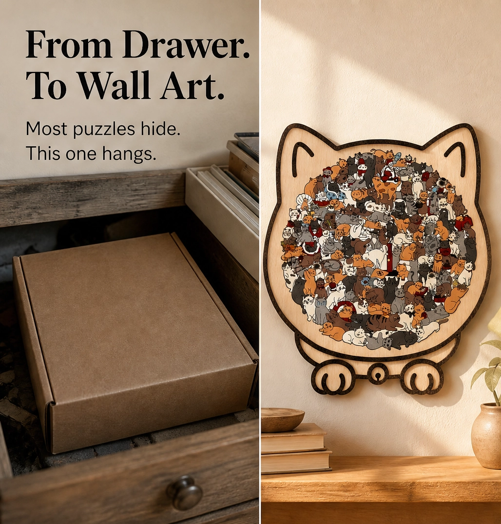 Birchpaw – Wooden Cat &amp; Dog Puzzle with Display Stand + 50% OFF
