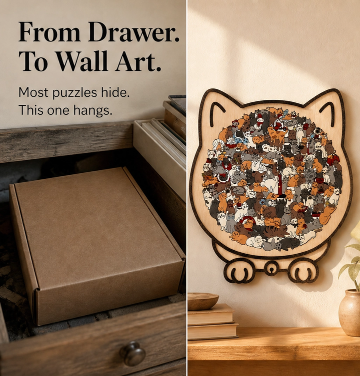 Birchpaw – Wooden Cat &amp; Dog Puzzle with Display Stand + 50% OFF