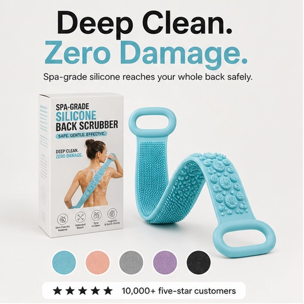 Lathera – Dual-Sided Silicone Back Scrubber with Extended Reach + 50% OFF
