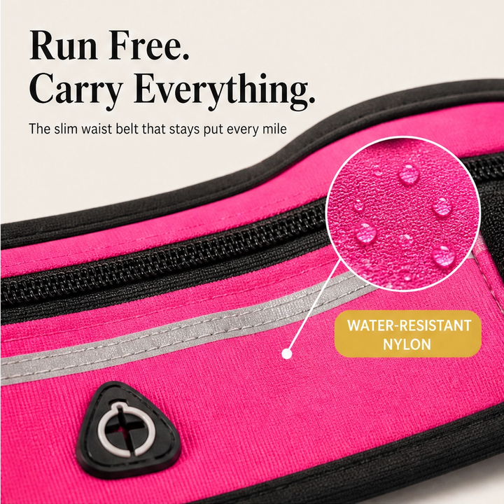 Paceholm – Bounce-Free Running Belt with Bottle Holder &amp; Reflective Strip + 50% OFF