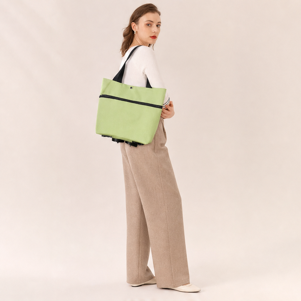 Cartelle – Foldable Rolling Tote with Hidden Wheels Shopping Trolley + 50% OFF