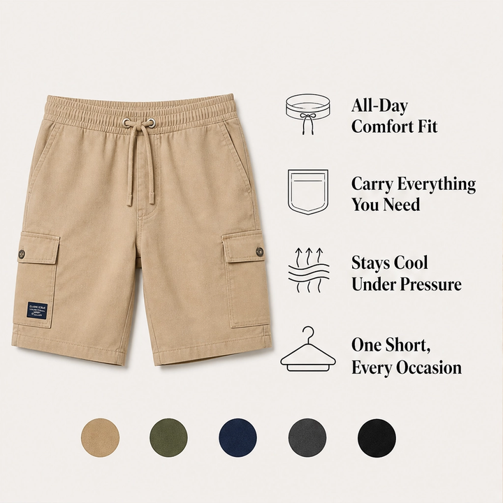 Ridgeline – Lightweight Breathable Cargo Shorts with Secure Zip Pockets + 50% OFF