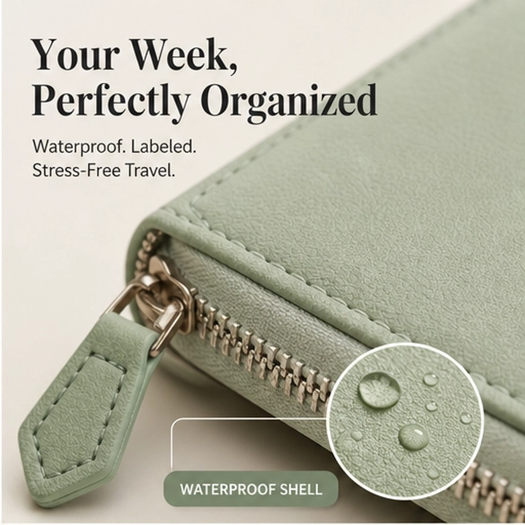Stowden – Waterproof Travel Pill Organizer with 14 Removable Pouches + 50% OFF