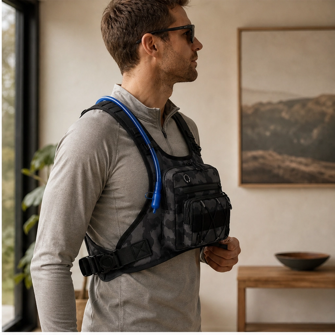 Flintrek – Hands-Free Hydration Chest Rig with 2L Bladder &amp; Front Storage + 50% OFF