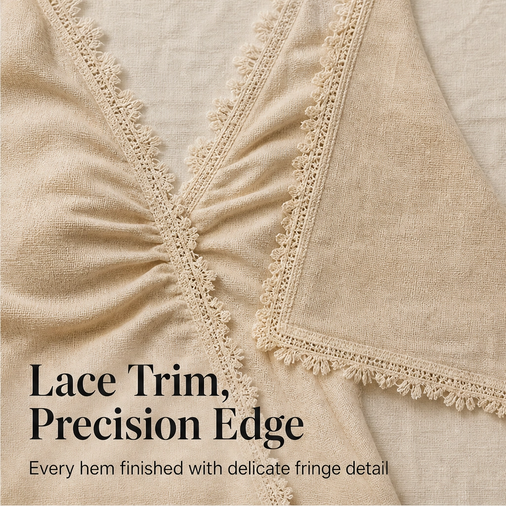 Sablé – Lace-Trim Faux-Linen Wrap Maxi Dress + 50% OFF