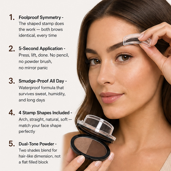 Archelle – Waterproof Adjustable Brow Stamp Kit with Two-Tone Powder &amp; Brush + BUY 1 PICK 1