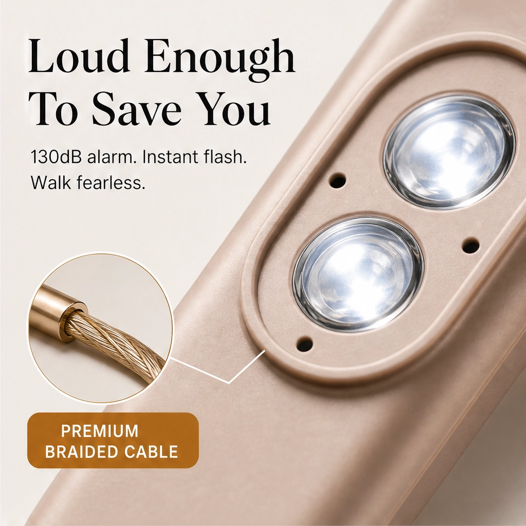 Keyward – 130dB Siren, Dual LED Light &amp; USB Rechargeable Safety Alarm Keychain + 1+1 FREE