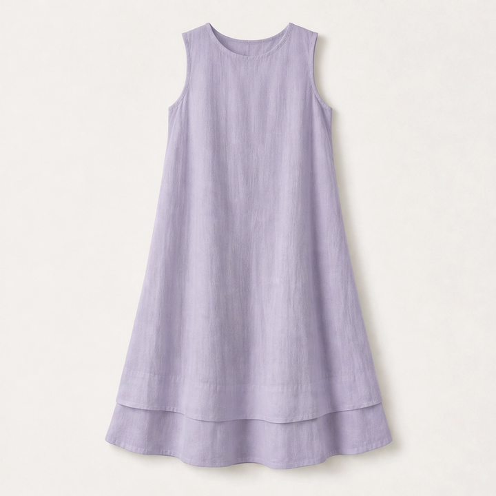 Veyla – Layered A-line Midi Dress with Hidden Pockets + 50% OFF