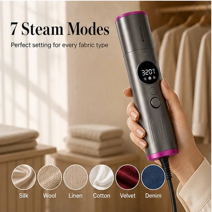Linsten – 5-Second Heat 2-in-1 Handheld Steam Iron &amp; Garment Steamer + 50% OFF
