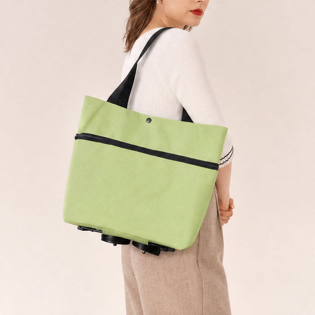 Cartelle – Foldable Rolling Tote with Hidden Wheels Shopping Trolley + 50% OFF