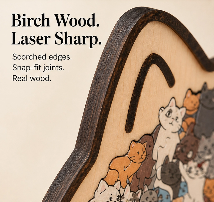 Birchpaw – Wooden Cat &amp; Dog Puzzle with Display Stand + 50% OFF