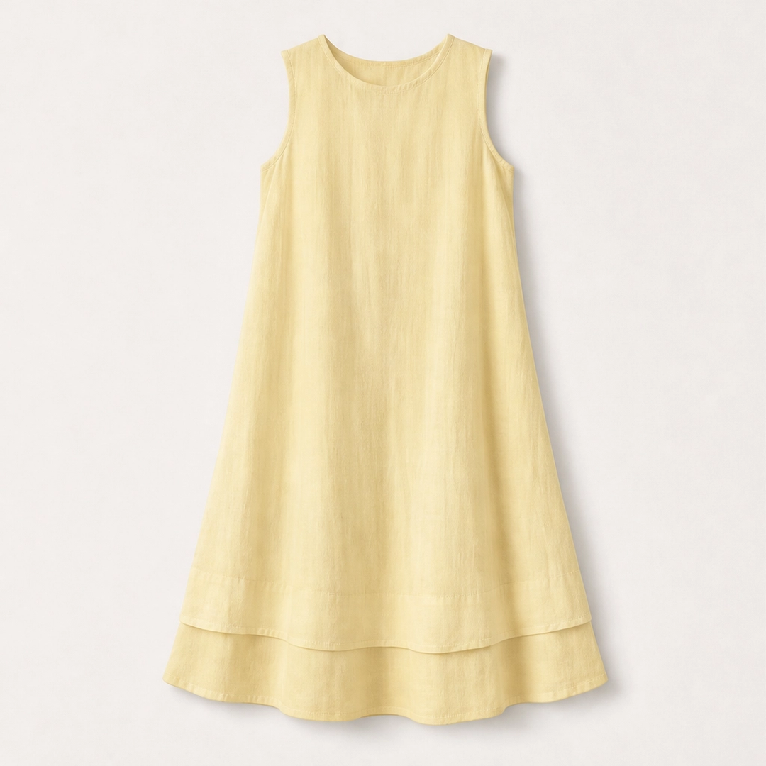 Veyla – Layered A-line Midi Dress with Hidden Pockets + 50% OFF