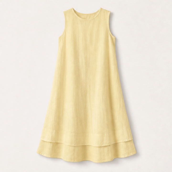 Veyla – Layered A-line Midi Dress with Hidden Pockets + 50% OFF
