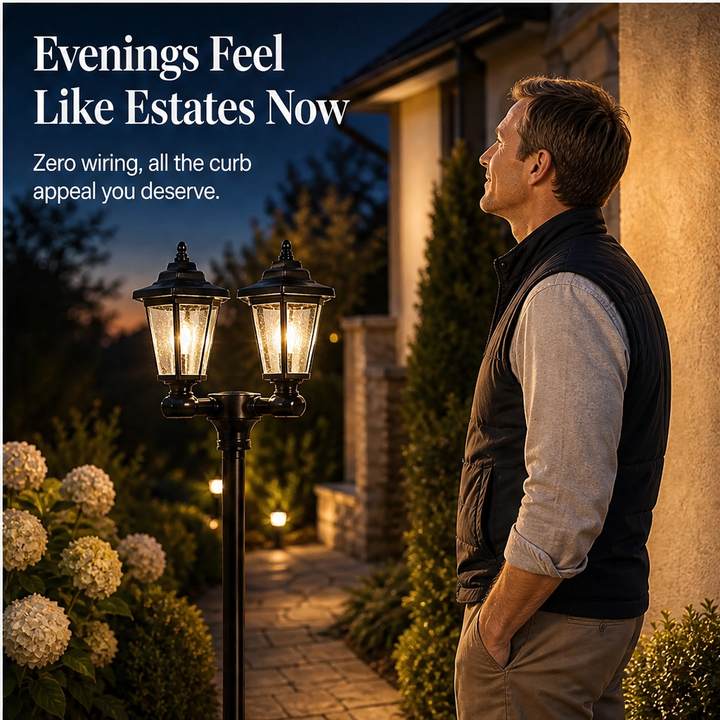 Duskholm – Solar Victorian Double-Head Lantern with Dusk-to-Dawn Glow + 50% OFF
