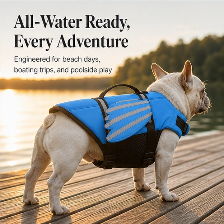 Tidewell – Reflective Angel Wing Dog Life Jacket with Rescue Handle + 50% OFF