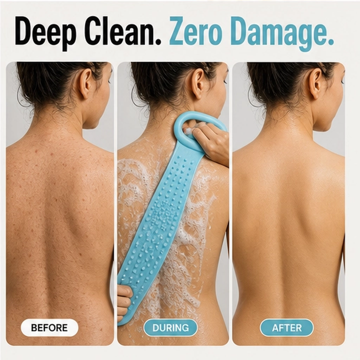 Lathera – Dual-Sided Silicone Back Scrubber with Extended Reach + 50% OFF