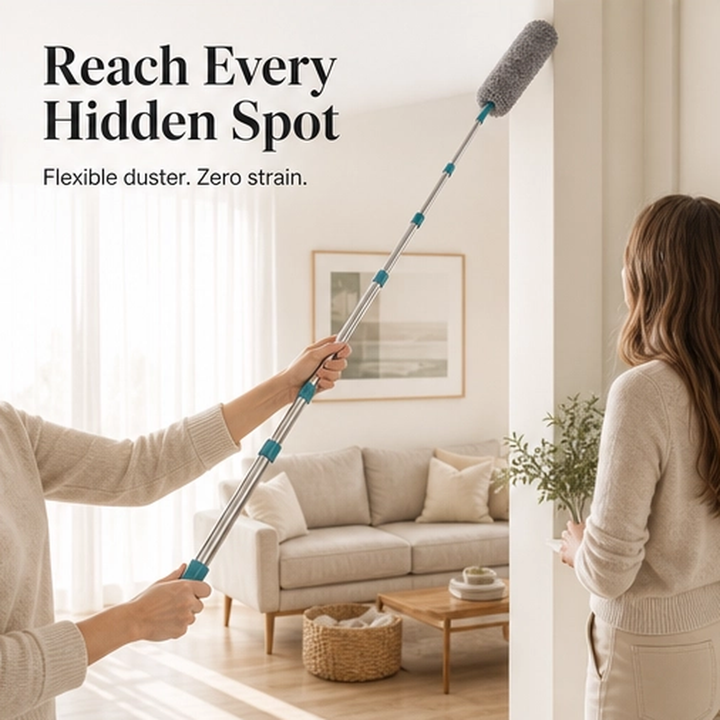 Nooken – Bendable Microfiber Gap Duster with Telescopic 51" Reach + 50% OFF