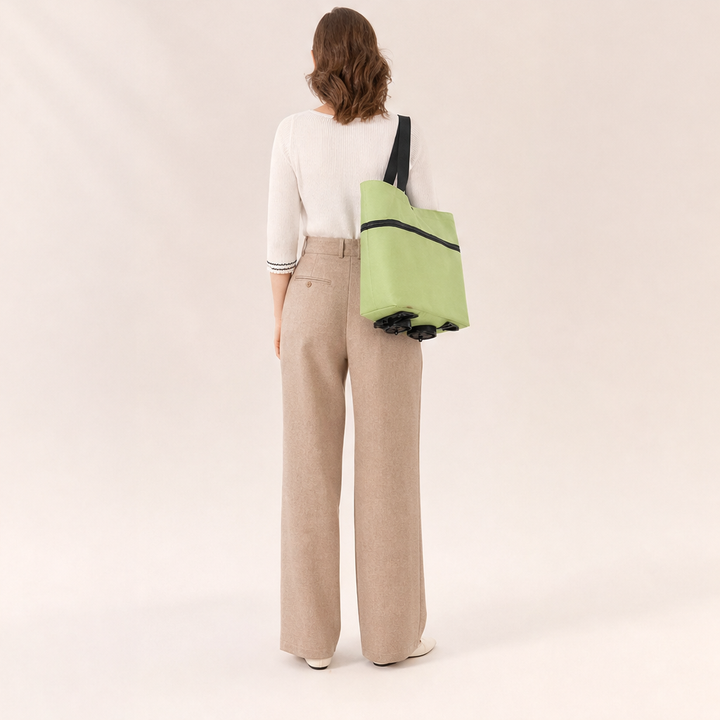 Cartelle – Foldable Rolling Tote with Hidden Wheels Shopping Trolley + 50% OFF