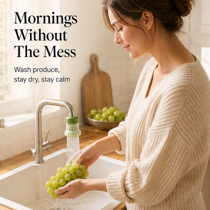 Rinsewell – 360° Splash-Reducing Faucet Filter Attachment + 50% OFF