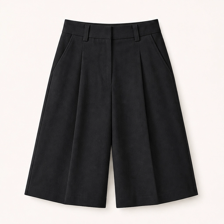 Marlowe – High-Waist Pleated Tailored Bermuda Shorts + 50% OFF