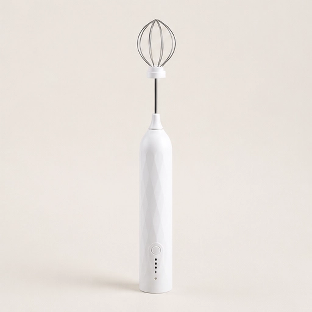 Cremara – 3-Speed Rechargeable Handheld Milk Frother &amp; Whisk Set + 50% OFF
