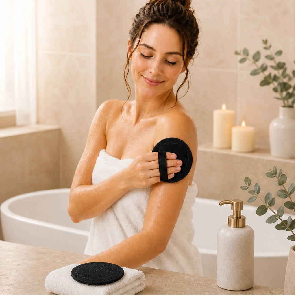 Sableau – Reusable Textured Exfoliating Body Scrub Pad with Hand Strap + 1+1 FREE