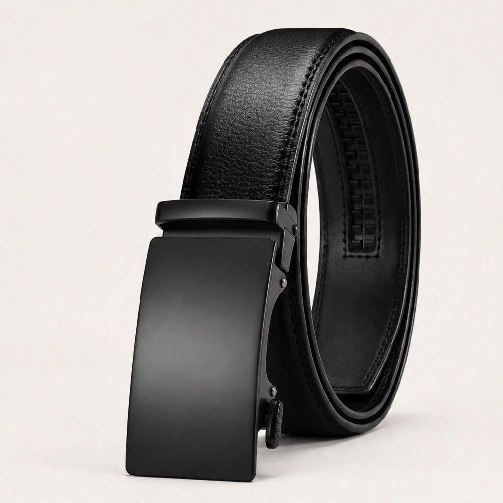 Latchford – Micro-Adjust Leather Ratchet Belt with Hidden Track + 50% OFF