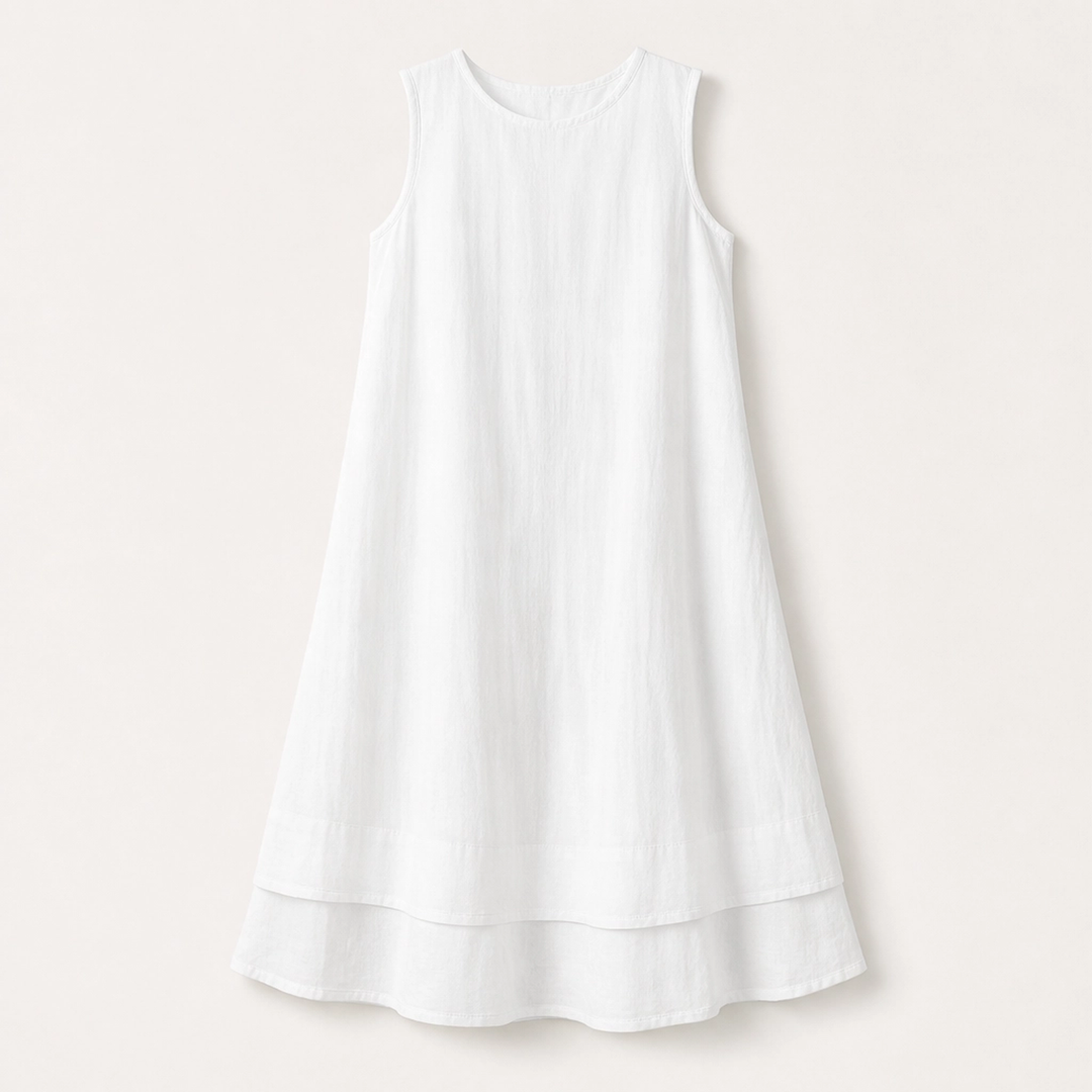 Veyla – Layered A-line Midi Dress with Hidden Pockets + 50% OFF