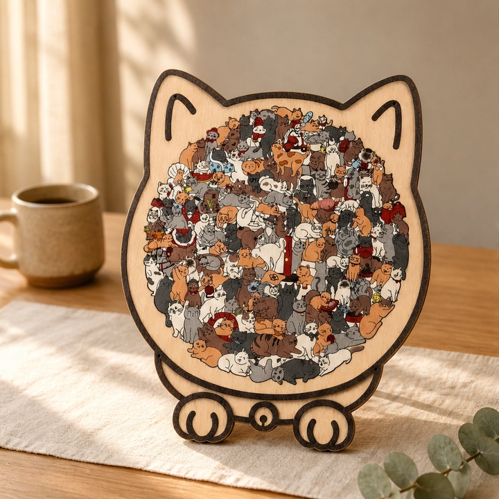 Birchpaw – Wooden Cat &amp; Dog Puzzle with Display Stand + 50% OFF