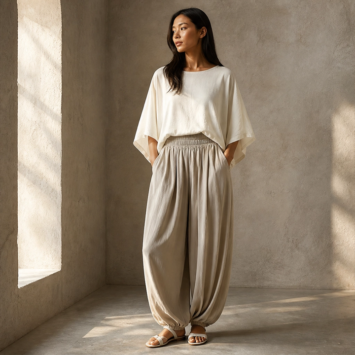 Rivelle – Batwing Top &amp; Wide-Leg Two-Piece Lounge Set + 50% OFF