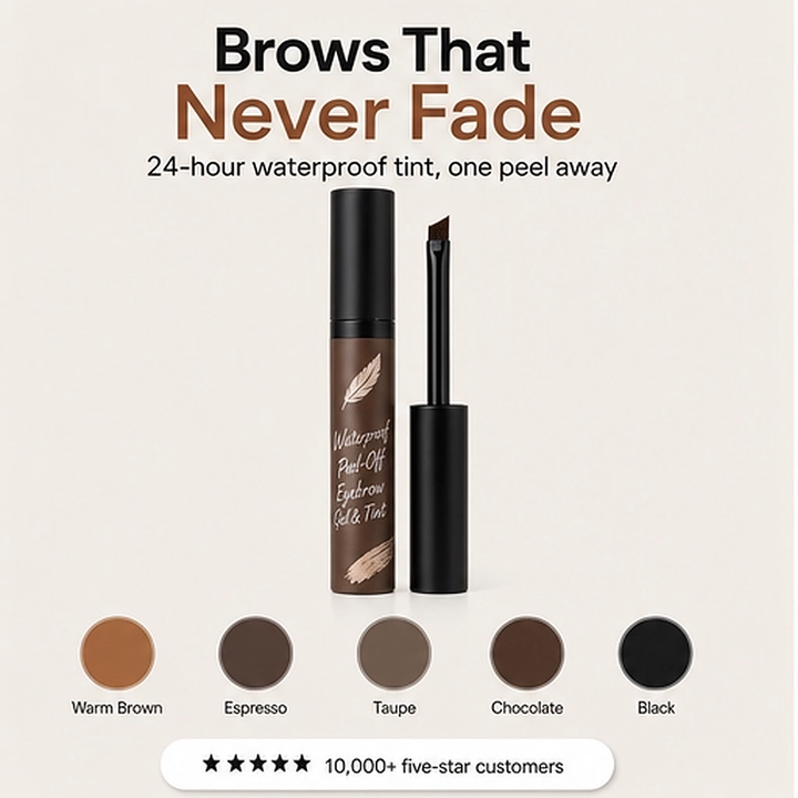 Sabline – Peel-Off Waterproof Brow Tint, 5 Shades with Angled Brush + 1+1 FREE