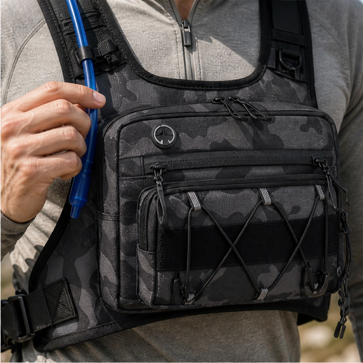 Flintrek – Hands-Free Hydration Chest Rig with 2L Bladder &amp; Front Storage + 50% OFF
