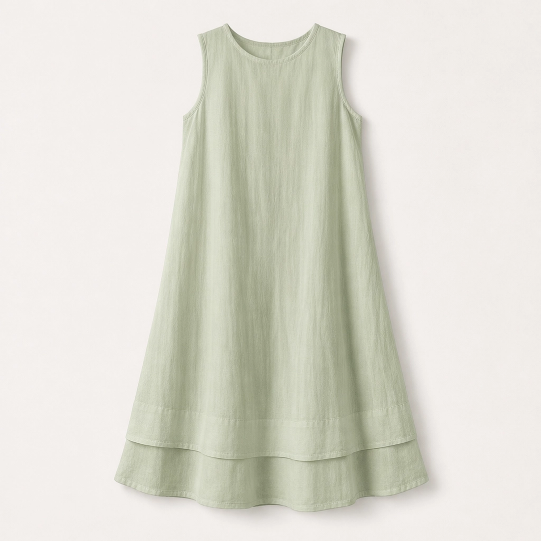 Veyla – Layered A-line Midi Dress with Hidden Pockets + 50% OFF