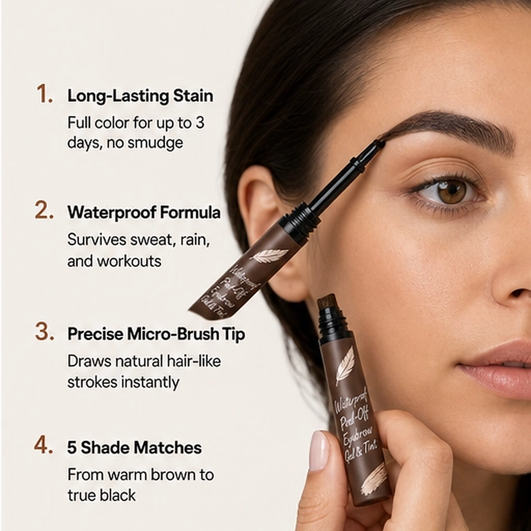 Sabline – Peel-Off Waterproof Brow Tint, 5 Shades with Angled Brush + 1+1 FREE