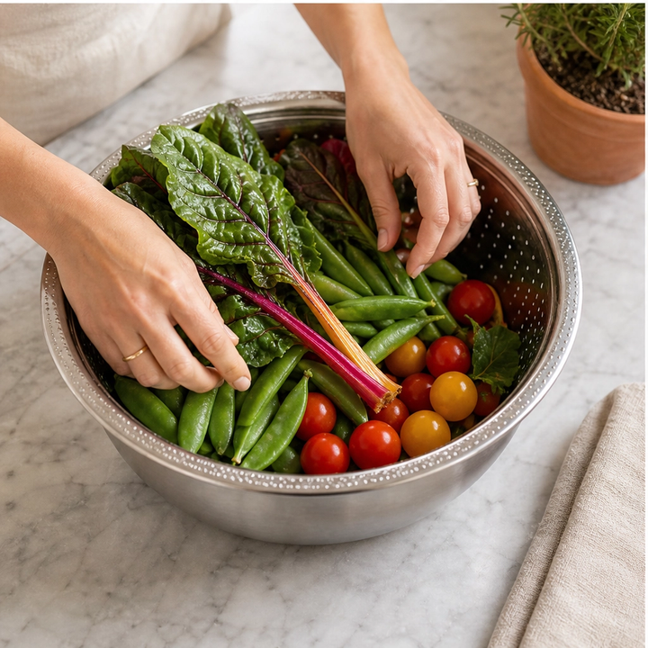 Prepwell – 3-in-1 Stainless Steel Basin with Grater Lid &amp; Drain Basket + 50% OFF