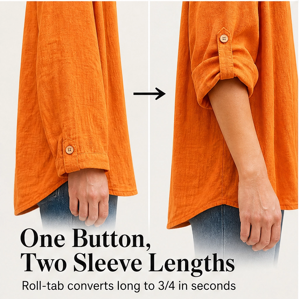 Solene – Twist-Front V-Neck Cotton-Linen Top + 50% OFF
