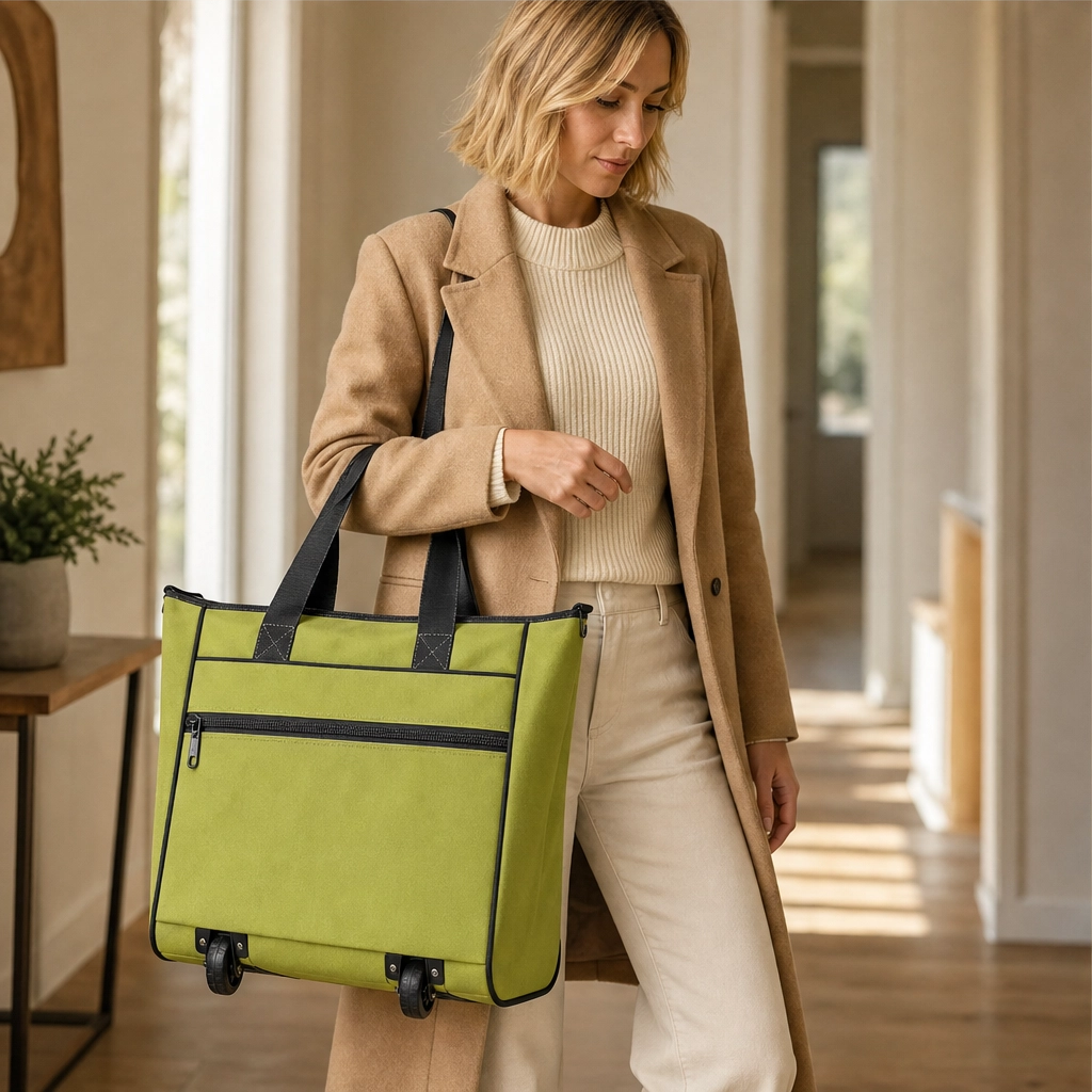 Cartelle – Foldable Rolling Tote with Hidden Wheels Shopping Trolley + 50% OFF