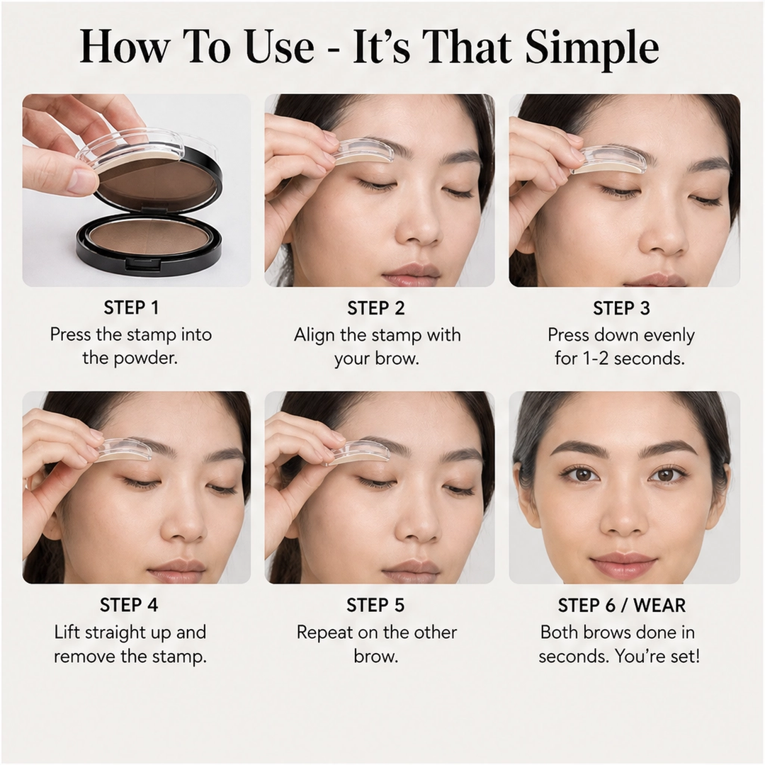 Archelle – Waterproof Adjustable Brow Stamp Kit with Two-Tone Powder &amp; Brush + BUY 1 PICK 1