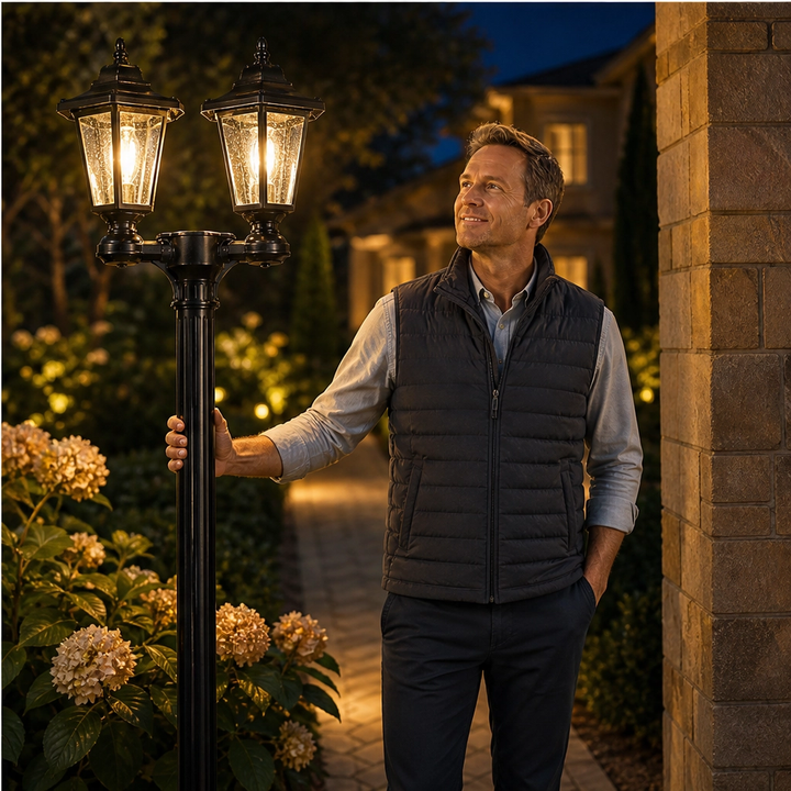Duskholm – Solar Victorian Double-Head Lantern with Dusk-to-Dawn Glow + 50% OFF