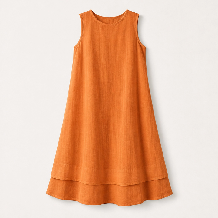 Veyla – Layered A-line Midi Dress with Hidden Pockets + 50% OFF