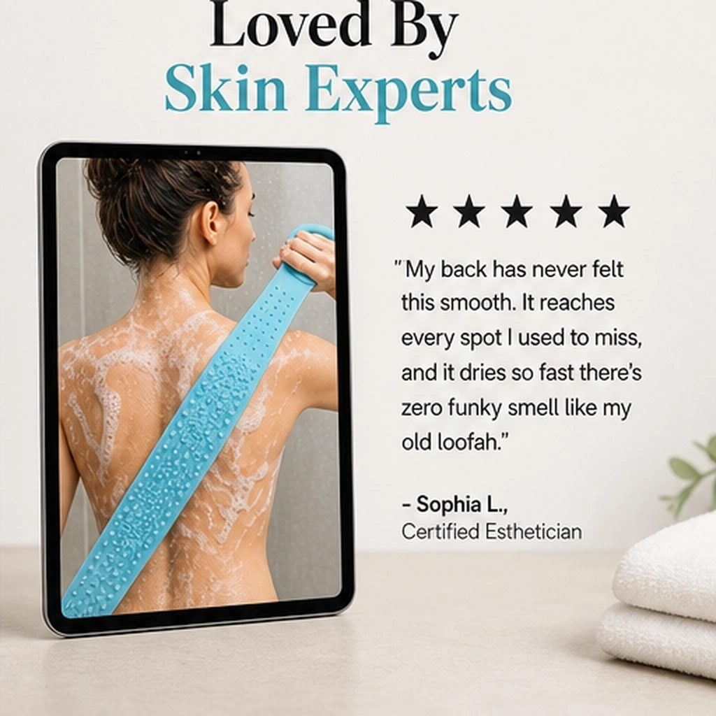 Lathera – Dual-Sided Silicone Back Scrubber with Extended Reach + 50% OFF