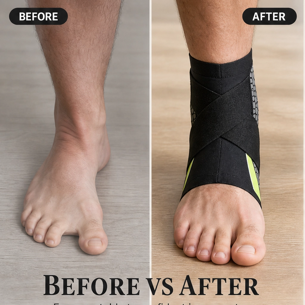 StrideLock – Lightweight Ankle Support Brace with Adjustable Compression Strap + 50% OFF