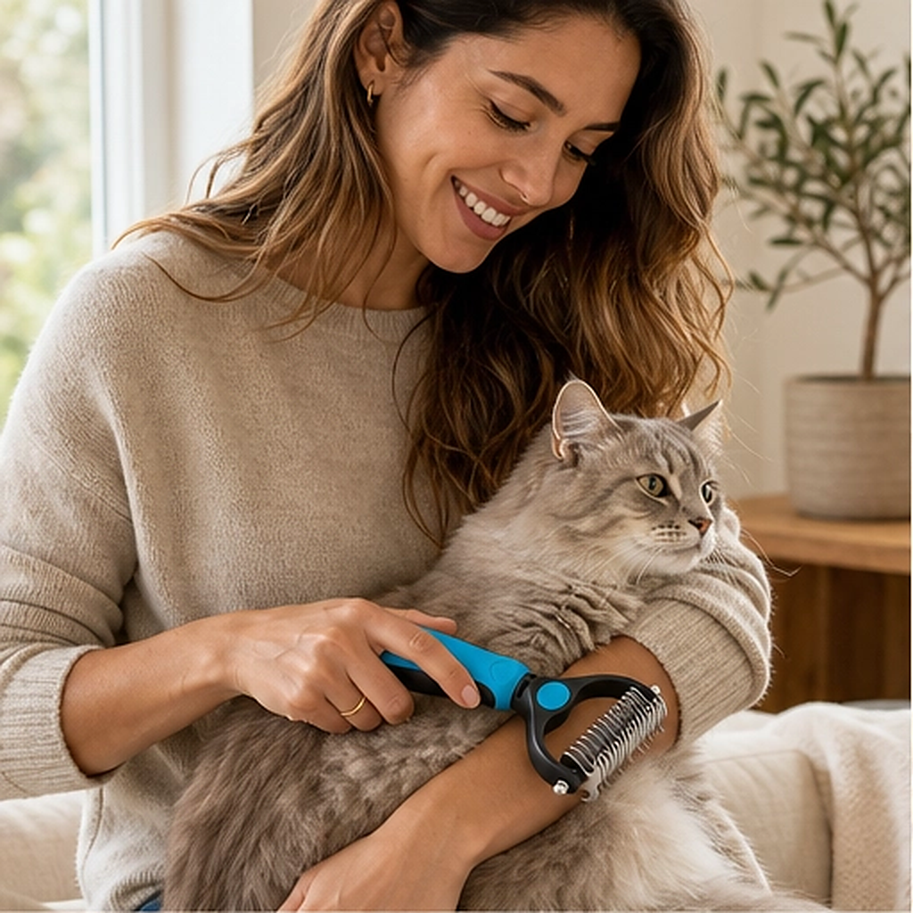 Furrow – Double-Sided Undercoat Rake &amp; Dematting Brush for Dogs and Cats + 50% OFF