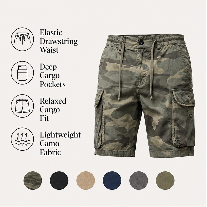 Ridgeline – Multi-Pocket Breathable Relaxed-Fit Cargo Shorts + 50% OFF